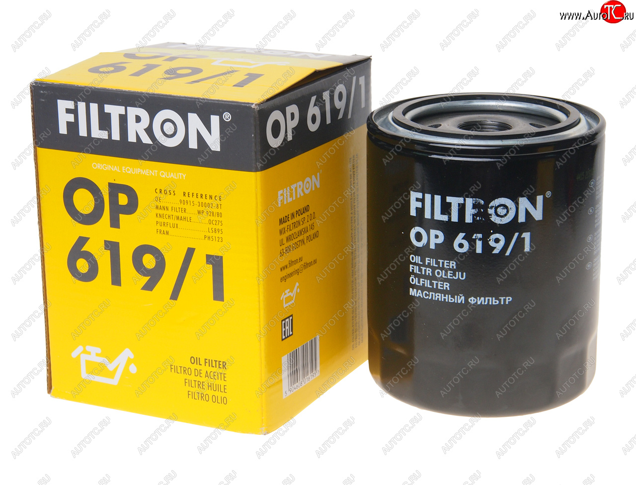 1 289 р. Фильтр масляный TOYOTA Avensis (T22,T25),Corolla,Land Cruiser 70,80,90,120 (2.0 D4.2 DTD) FILTRON FILTRON op6191  с доставкой в г. Керчь