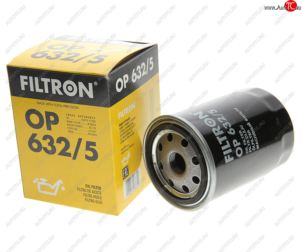 1 039 р. Фильтр масляный HYUNDAI Santa Fe (-02) KIA Sportage (2.0) FILTRON FILTRON op6325  с доставкой в г. Керчь