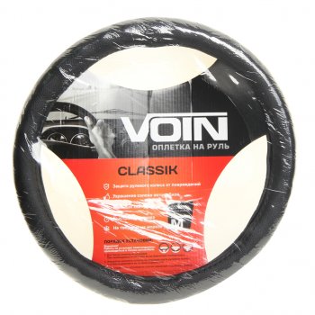 629 р. Оплетка руля (M) 37-39см черная экокожа Classik VOIN VOIN oplv0801  с доставкой в г. Керчь. Увеличить фотографию 1