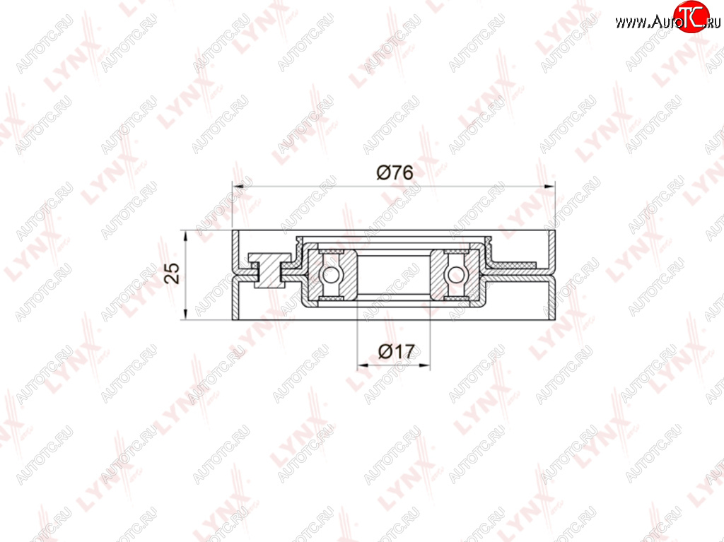 1 359 р. Ролик приводного ремня VW Passat (98-05) AUDI A4,A8 SKODA Superb (01-) VOLVO S70,S90 натяжителя LYNX LYNX pb5001  с доставкой в г. Керчь
