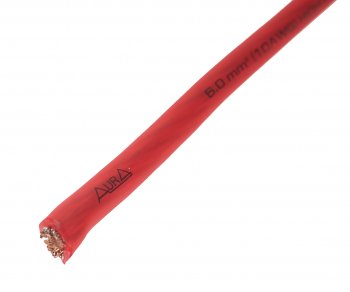 Кабель силовой 10Ga (6мм) 1м красный AURA AURA pcs-306r 75м