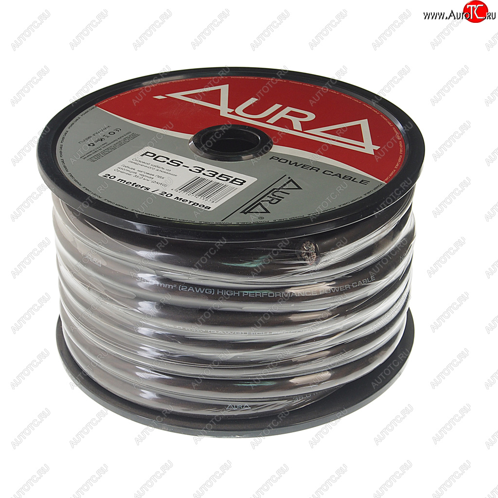 469 р. Кабель силовой 2Ga (35мм) 1м черный AURA AURA pcs-335b 20м  с доставкой в г. Керчь