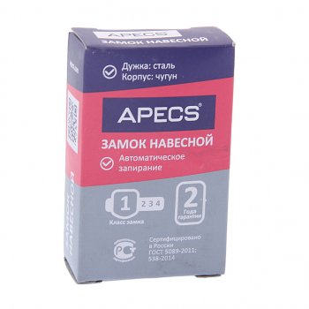 183 р. Замок навесной 40мм APECS APECS pd-03-40  с доставкой в г. Керчь. Увеличить фотографию 2