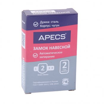 369 р. Замок навесной 60мм APECS APECS pd-03-60  с доставкой в г. Керчь. Увеличить фотографию 2