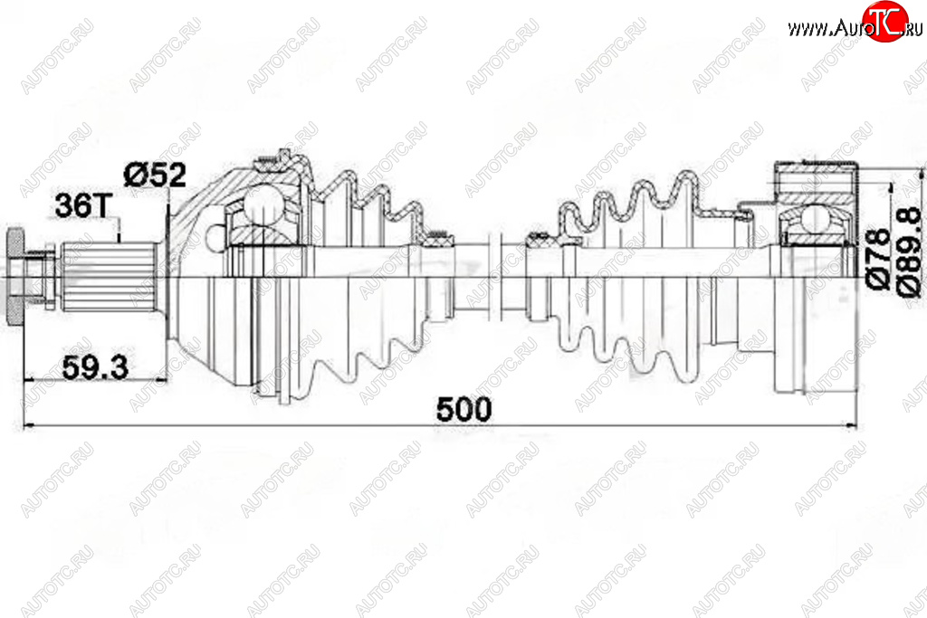 7 999 р. Вал привода VW Polo (01-09) колеса переднего левого PATRON PATRON pds0206  с доставкой в г. Керчь