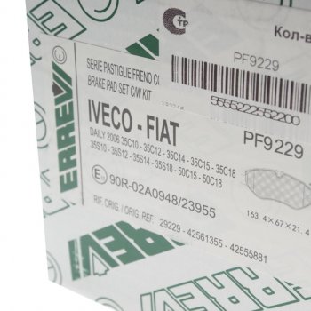 3 779 р. Колодки тормозные IVECO Daily передние (4шт.) ERREVI ERREVI pf9229  с доставкой в г. Керчь. Увеличить фотографию 4