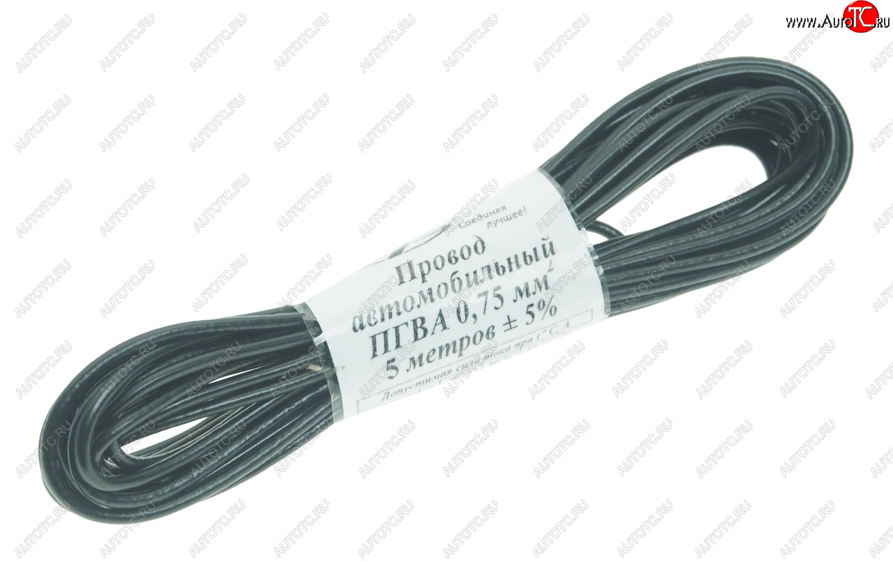 115 р. Провод монтажный ПГВА 5м (сечение 0.75 кв.мм) черный АЭНК АЭНК пгва-5-0.75(ч)  с доставкой в г. Керчь