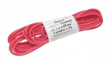 196 р. Провод монтажный ПГВА 5м (сечение 1.5 кв.мм) красный АЭНК АЭНК пгва-5-1.5(кр)  с доставкой в г. Керчь. Увеличить фотографию 1