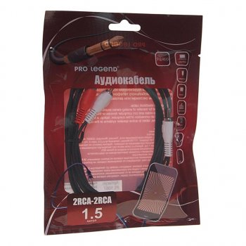 Кабель RCA 2х2 1.5м PRO LEGEND PRO LEGEND pl1067