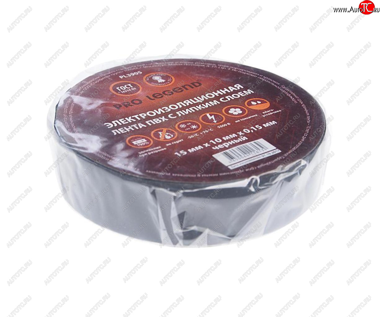 39 р. Изолента ПВХ черная 15ммх10м PRO LEGEND PRO LEGEND pl3905  с доставкой в г. Керчь