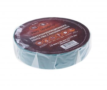 Изолента ПВХ зеленая 15ммх20м PRO LEGEND PRO LEGEND pl3912