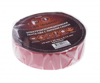 Изолента ПВХ красная 19ммх20м PRO LEGEND PRO LEGEND pl3923
