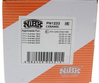 3 089 р. Колодки тормозные передние (4шт.) NIBK Toyota Avensis T250 седан дорестайлинг (2003-2006)  с доставкой в г. Керчь. Увеличить фотографию 4