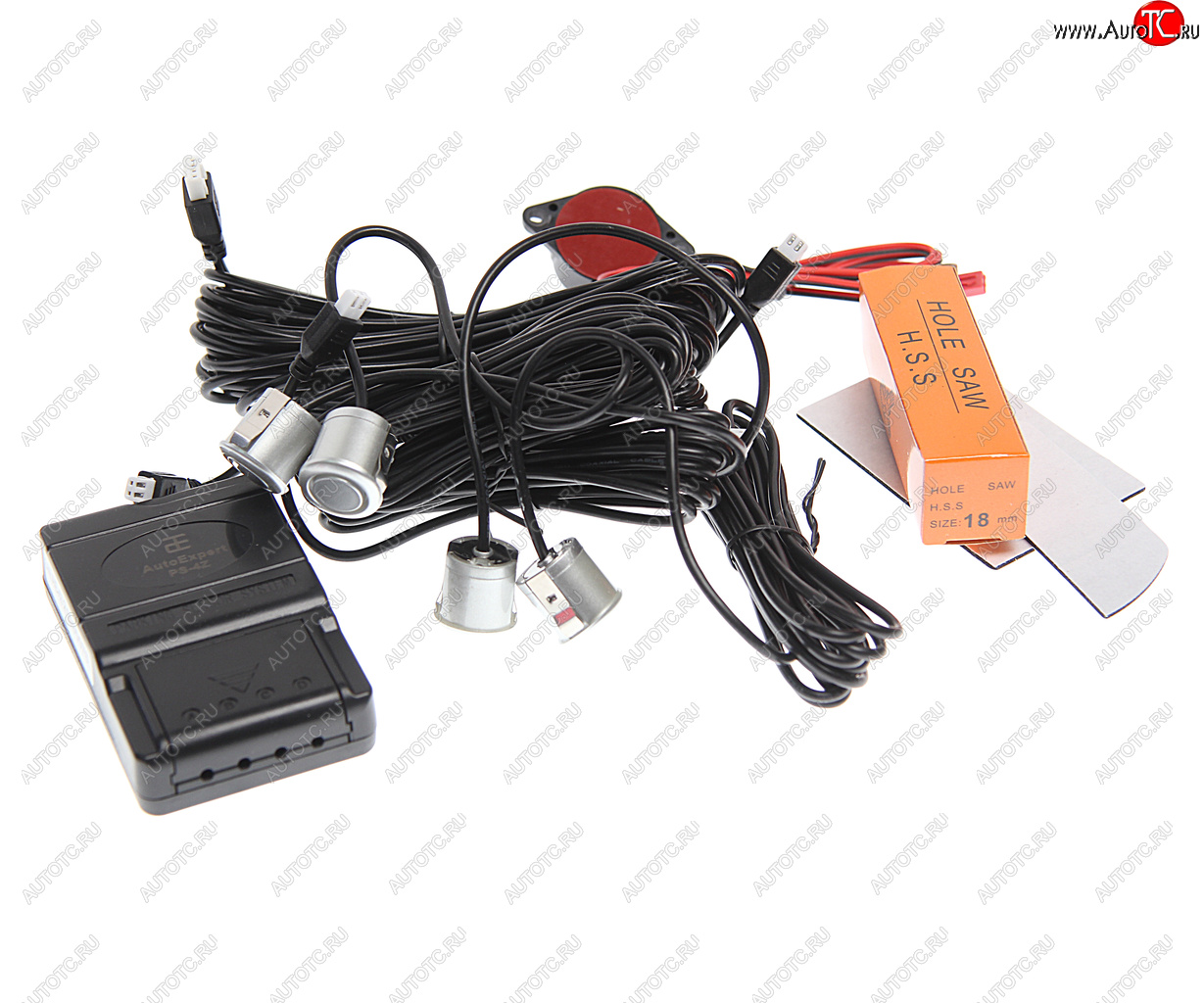 1 339 р. Датчик парковки d=19мм AUTOEXPERT AUTOEXPERT ps-4z-silver  с доставкой в г. Керчь