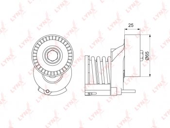 3 689 р. Натяжитель приводного ремня VW Golf (08-12) AUDI A3 (07-12) SKODA Fabia (07-14) с роликом LYNX LYNX pt3105  с доставкой в г. Керчь. Увеличить фотографию 1
