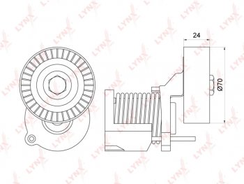 2 569 р. Натяжитель ремня приводного VW Golf (08-13),T5 AUDI A4 (00-) SKODA Octavia (04-) LYNX LYNX pt3148  с доставкой в г. Керчь. Увеличить фотографию 1