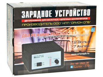 3 899 р. Устройство зарядное 12V 7A 70Ач 220V (2 режима автоматручной) ОРИОН ОРИОН pw-270  с доставкой в г. Керчь. Увеличить фотографию 3