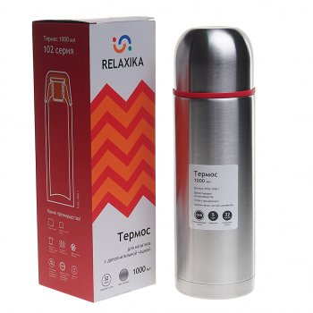 1 679 р. Термос 1л стальной 2 чашки RELAXIKA RELAXIKA r102.1000.1  с доставкой в г. Керчь. Увеличить фотографию 1