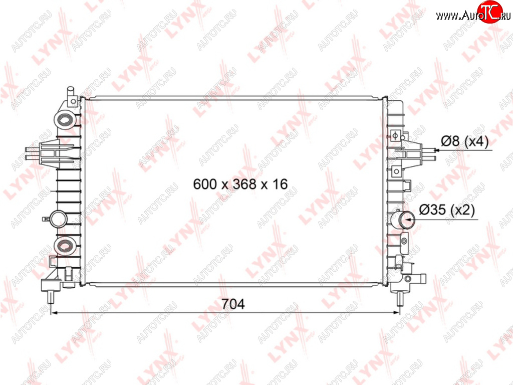 11 799 р. Радиатор OPEL Astra H,Zafira B (05-) охлаждения двигателя LYNX LYNX rb1106  с доставкой в г. Керчь
