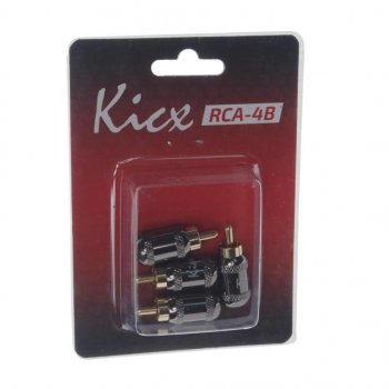 Штекер RCA-(папа) металл 4шт. Комплект KICX KICX rca-4b