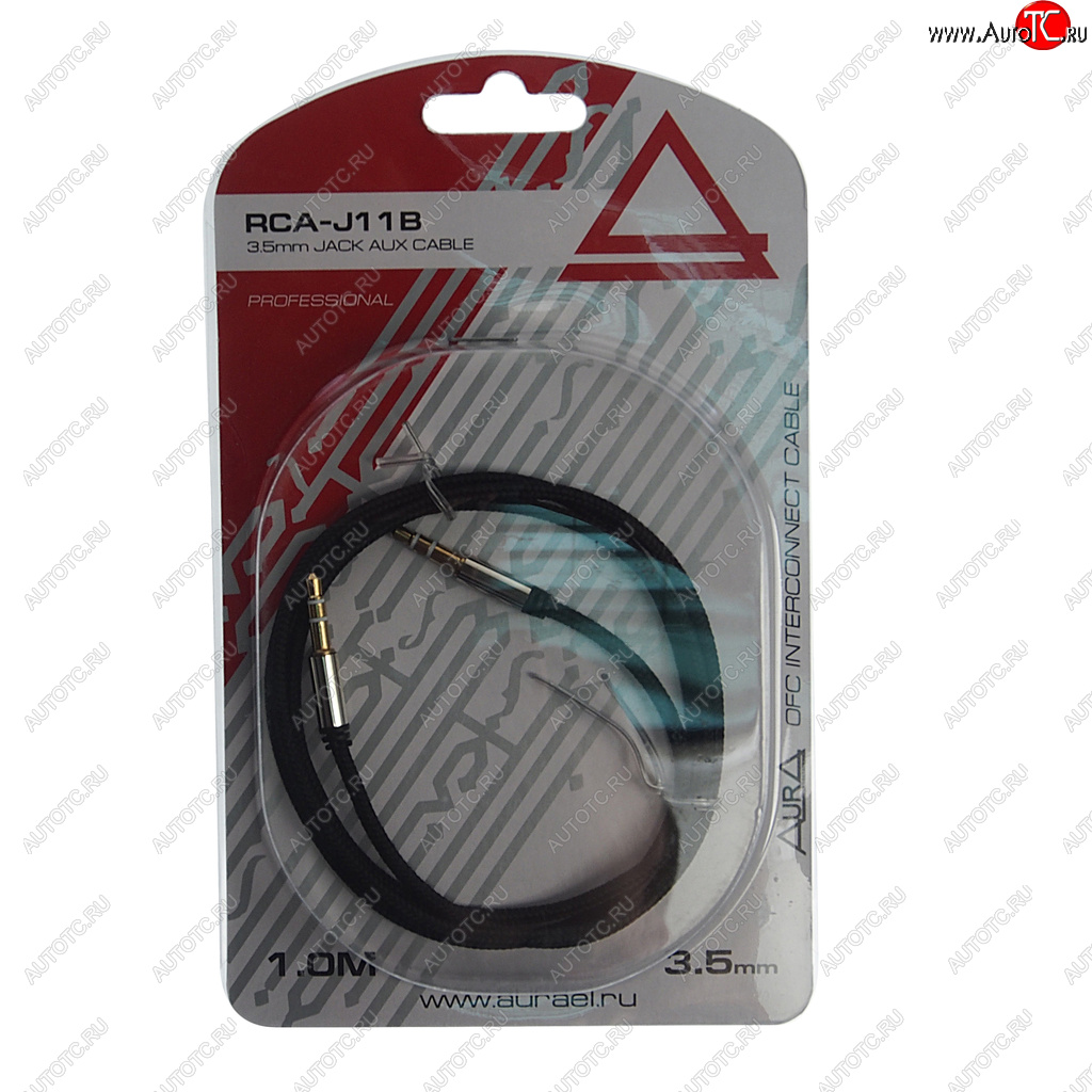 299 р. Кабель jack 3.5 1м AURA AURA rca-j11b  с доставкой в г. Керчь