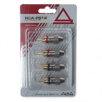 699 р. Штекер RCA комплект 4шт. AURA AURA rca-p612  с доставкой в г. Керчь. Увеличить фотографию 1
