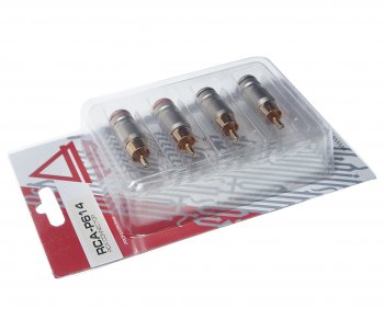 699 р. Штекер RCA комплект 4шт. AURA AURA rca-p614  с доставкой в г. Керчь. Увеличить фотографию 2
