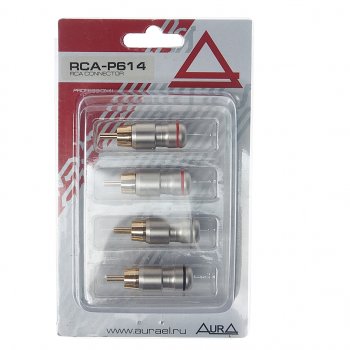 699 р. Штекер RCA комплект 4шт. AURA AURA rca-p614  с доставкой в г. Керчь. Увеличить фотографию 1