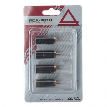 819 р. Штекер RCA комплект 4шт. AURA AURA rca-p618  с доставкой в г. Керчь. Увеличить фотографию 1