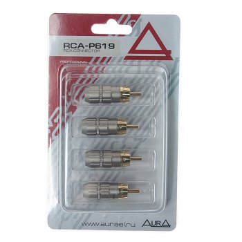 749 р. Штекер RCA комплект 4шт. AURA AURA rca-p619  с доставкой в г. Керчь. Увеличить фотографию 1