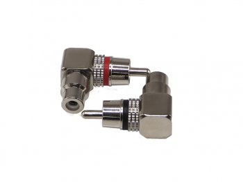 589 р. Переходник RCA-RCA угловой 2шт. AURA AURA rca-p620  с доставкой в г. Керчь. Увеличить фотографию 2