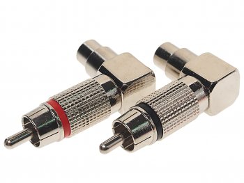 549 р. Переходник RCA-RCA угловой 2шт. AURA AURA rca-p621  с доставкой в г. Керчь. Увеличить фотографию 1