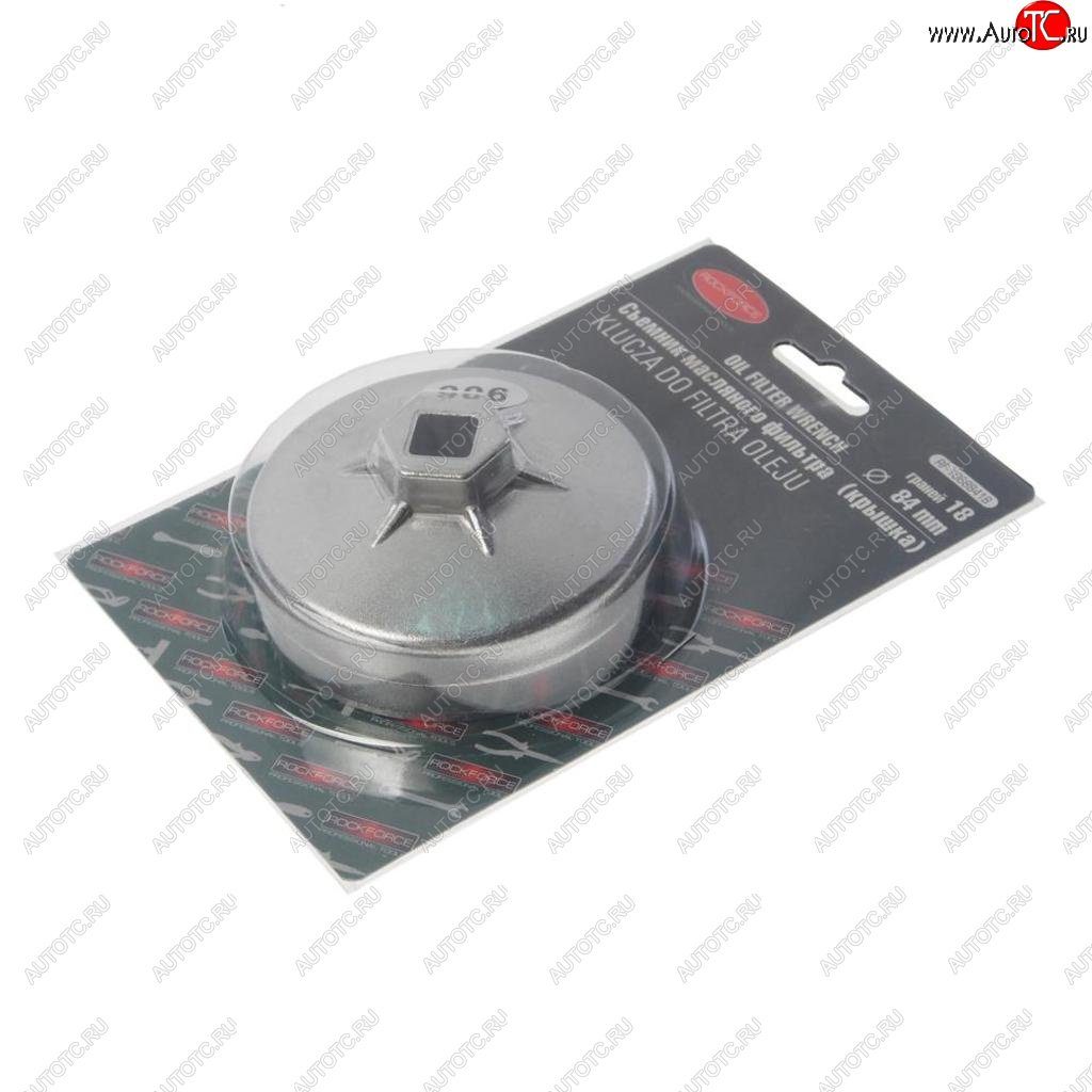 789 р. Съемник фильтров масляных 84мм 18-ти гранный чашка ROCKFORCE ROCKFORCE rf-10688418  с доставкой в г. Керчь