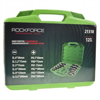 2 489 р. Набор отверток силовых ударных 12 предметов в кейсе ROCKFORCE ROCKFORCE rf-21310  с доставкой в г. Керчь. Увеличить фотографию 3