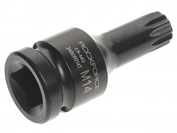 399 р. Бита-головка 12 SPLINE M14 с отверстием ударная ROCKFORCE ROCKFORCE rf-24806014t  с доставкой в г. Керчь. Увеличить фотографию 2