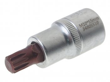205 р. Бита-головка 12 SPLINE M10х55мм Premium ROCKFORCE ROCKFORCE rf-34805510pr  с доставкой в г. Керчь. Увеличить фотографию 1