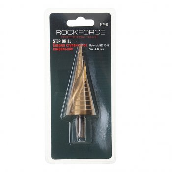1 199 р. Сверло ступенчатое 4.0-32.0мм спиральное в блистере (HSS 4241) ROCKFORCE ROCKFORCE rf-44740s  с доставкой в г. Керчь. Увеличить фотографию 1