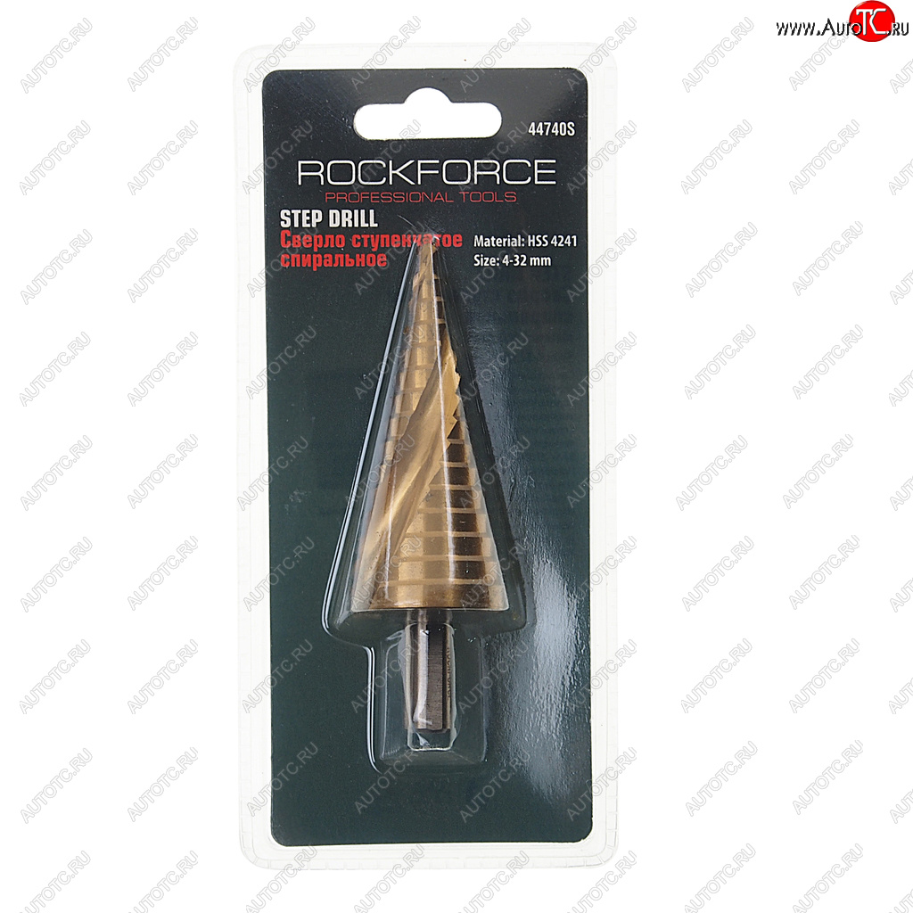 1 199 р. Сверло ступенчатое 4.0-32.0мм спиральное в блистере (HSS 4241) ROCKFORCE ROCKFORCE rf-44740s  с доставкой в г. Керчь