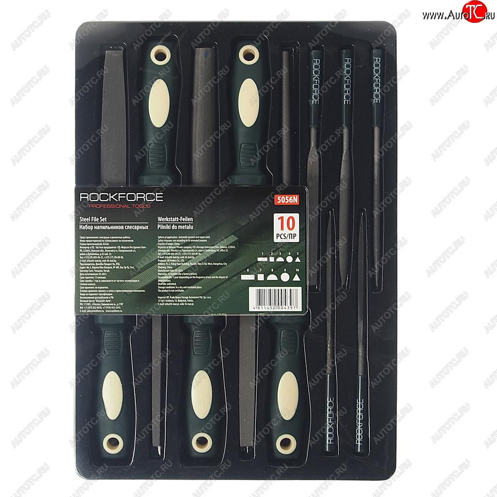 2 499 р. Набор напильников разнопрофильных 10 предметов ROCKFORCE ROCKFORCE rf-5056n  с доставкой в г. Керчь