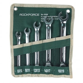 1 959 р. Набор ключей разрезных 8-19мм 5 предметов на полотне ROCKFORCE ROCKFORCE rf-5058  с доставкой в г. Керчь. Увеличить фотографию 1