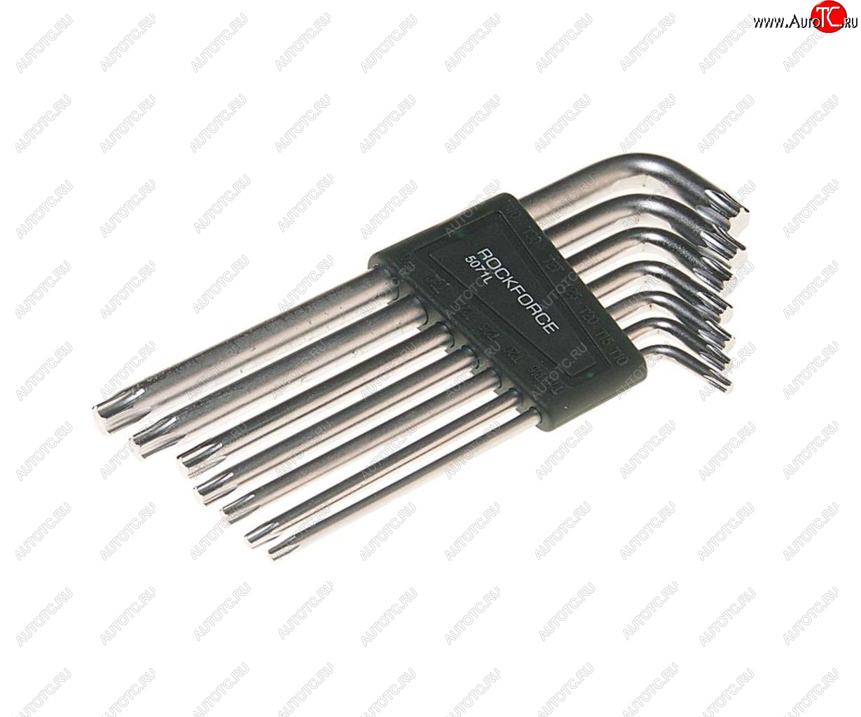 499 р. Набор ключей TORX T10-Т40 Г-образных удлиненных 7 предметов с держателем ROCKFORCE ROCKFORCE rf-5071l  с доставкой в г. Керчь