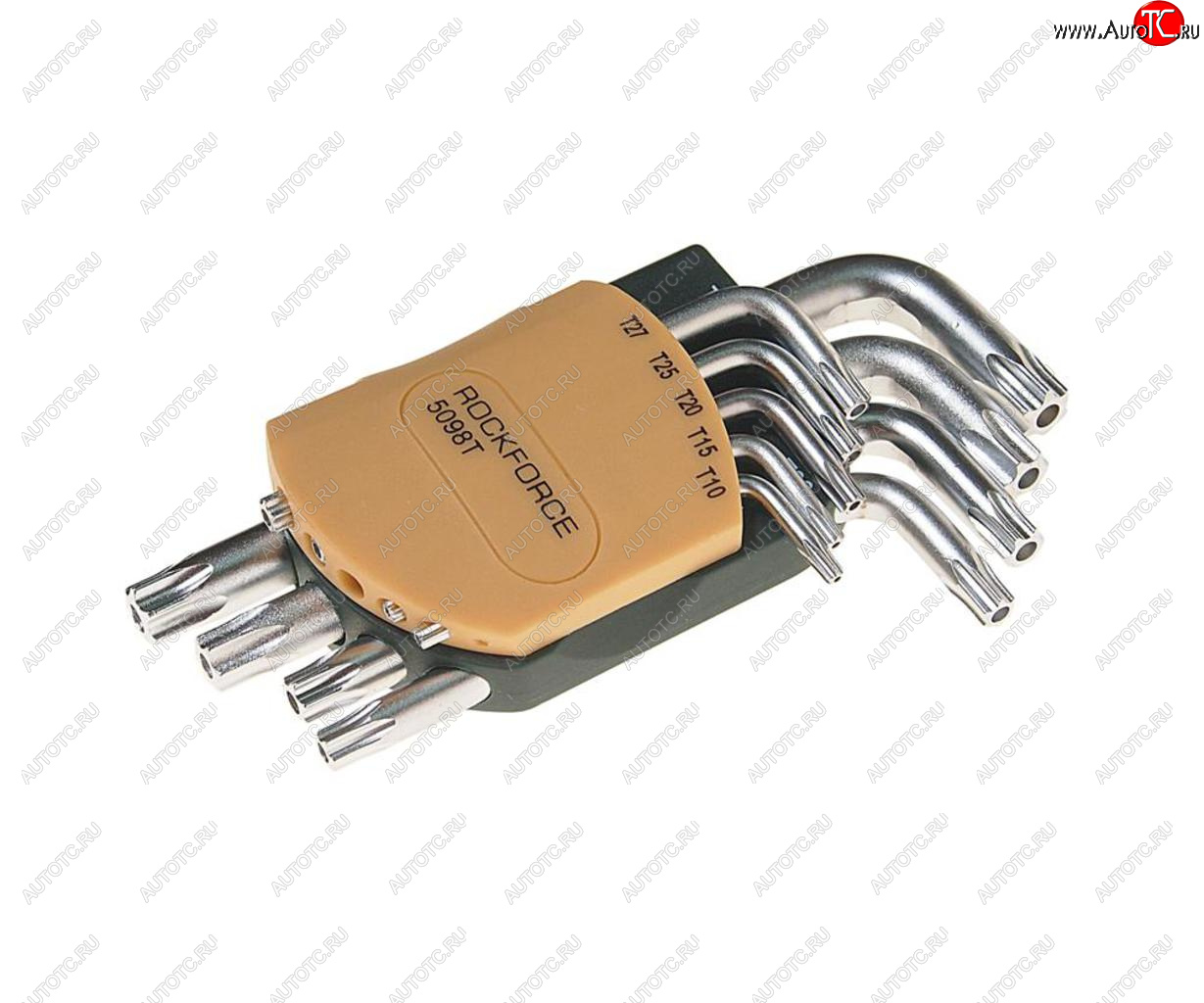 819 р. Набор ключей TORX T10Н-Т50H Г-образных 9 предметов с держателем ROCKFORCE ROCKFORCE rf-5098t  с доставкой в г. Керчь