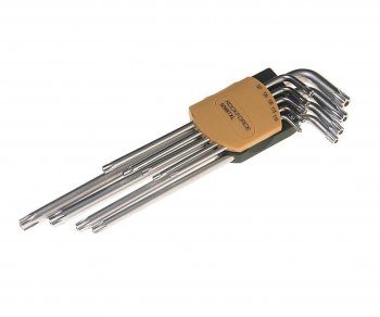689 р. Набор ключей TORX T10Н-Т50H Г-образных удлиненных 9 предметов с держателем ROCKFORCE ROCKFORCE rf-5098txl  с доставкой в г. Керчь. Увеличить фотографию 1