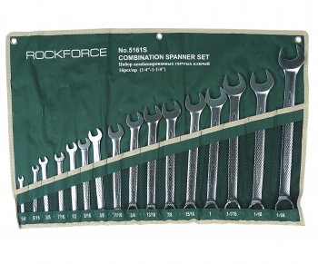5 699 р. Набор ключей комбинированных 1-1516 16 предметов на полотне ROCKFORCE ROCKFORCE rf-5161s  с доставкой в г. Керчь. Увеличить фотографию 1