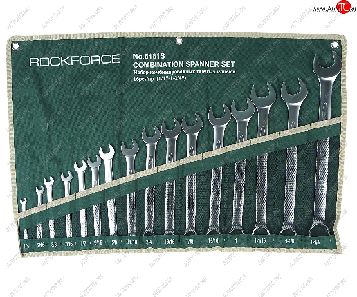 5 699 р. Набор ключей комбинированных 1-1516 16 предметов на полотне ROCKFORCE ROCKFORCE rf-5161s  с доставкой в г. Керчь