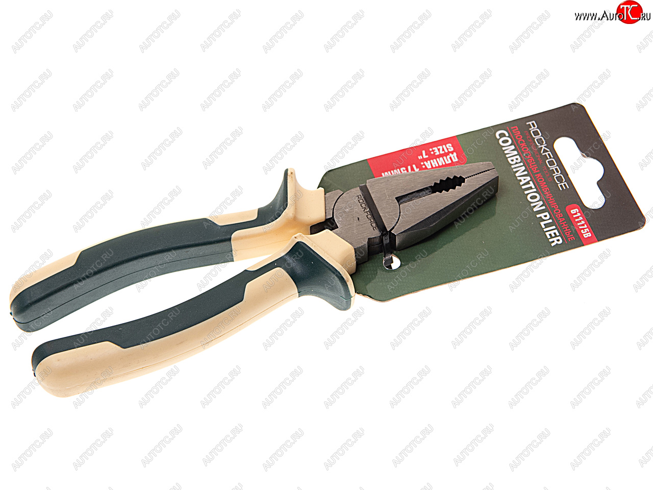 629 р. Пассатижи 175мм комбинированные с держателем ROCKFORCE ROCKFORCE rf-611175b  с доставкой в г. Керчь