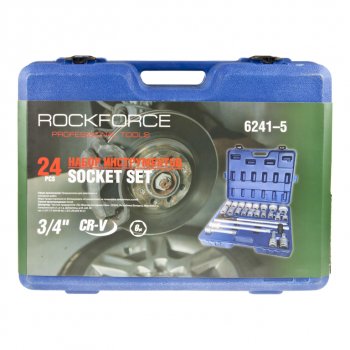 16 699 р. Набор инструментов 24 предмета слесарно-монтажный 34 в кейсе ROCKFORCE ROCKFORCE rf-6241-5  с доставкой в г. Керчь. Увеличить фотографию 2