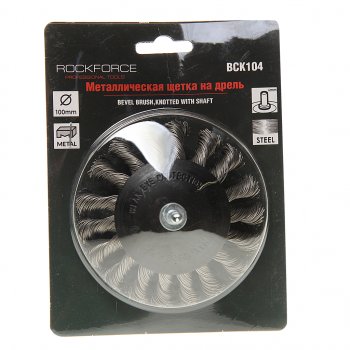 349 р. Кордщетка для дрели дисковая 100мм с хвостовиком ROCKFORCE ROCKFORCE rf-bck104  с доставкой в г. Керчь. Увеличить фотографию 2