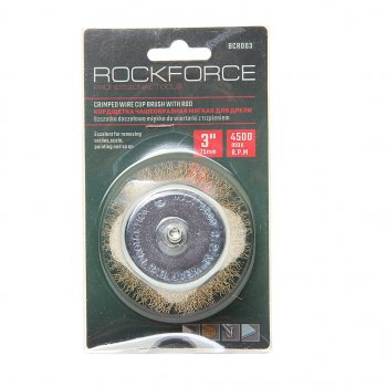 217 р. Кордщетка для дрели чашка 75мм латунь в блистере ROCKFORCE ROCKFORCE rf-bcr003  с доставкой в г. Керчь. Увеличить фотографию 1