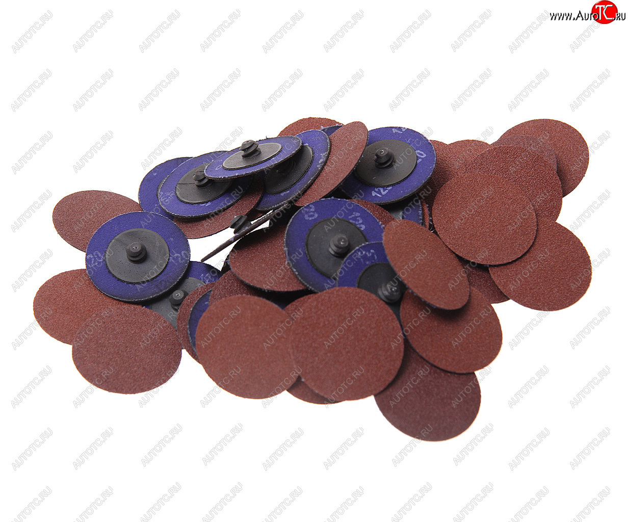 1 269 р. Круг шлифовальный 50мм (№120) абразивный коричневый 50шт. ROCKFORCE ROCKFORCE rf-bd2120a  с доставкой в г. Керчь